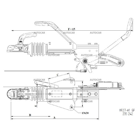 Nájazdová brzda KF27 A1-GF