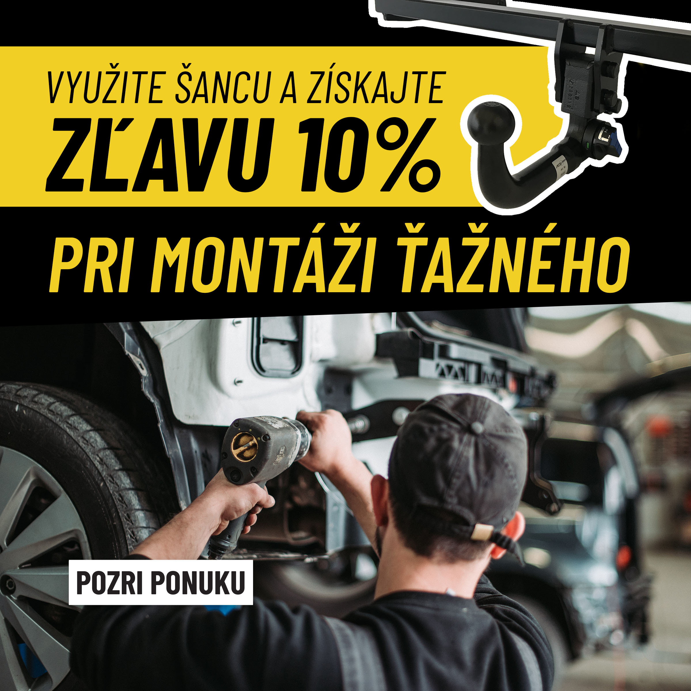 zľava pri montáži ťažného