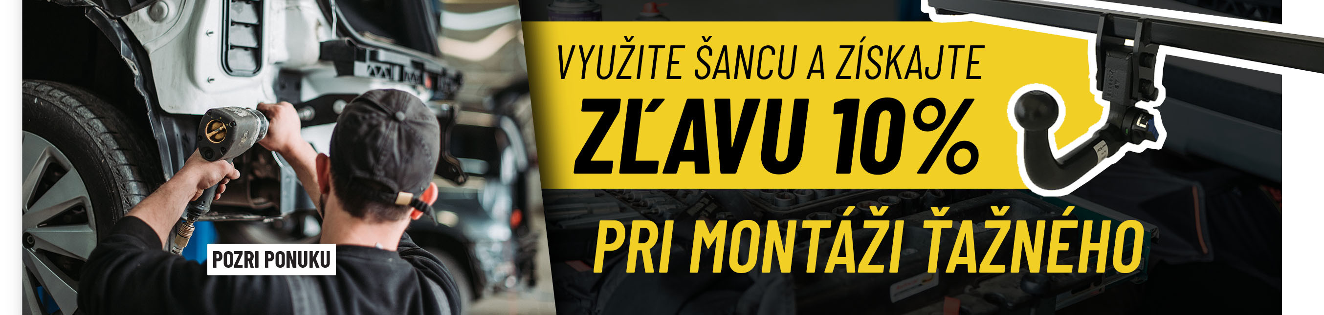 zľava pri montáži ťažného